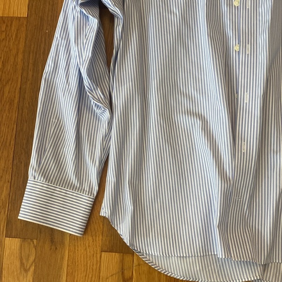 Peter Millar Men’s Blue and White Striped Button Down Shirt Size 17.5 - Picture 2 of 9